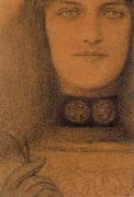 Fernand Khnopff Necklace With Medallions oil on canvas